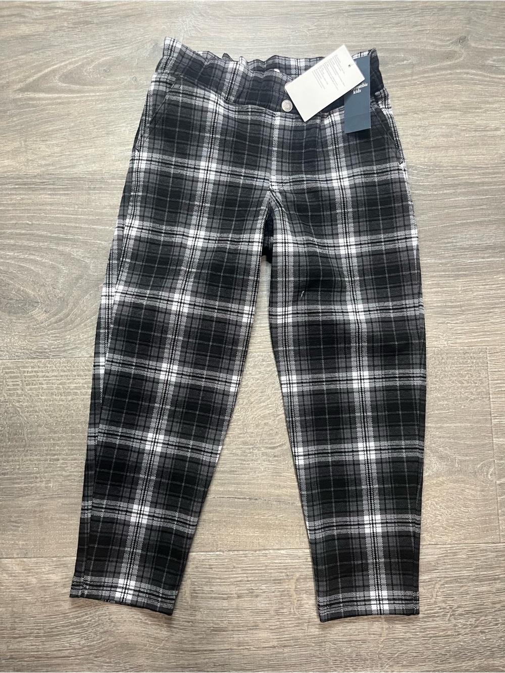 Abercrombie & Fitch Black and White Plaid Kids Pants
